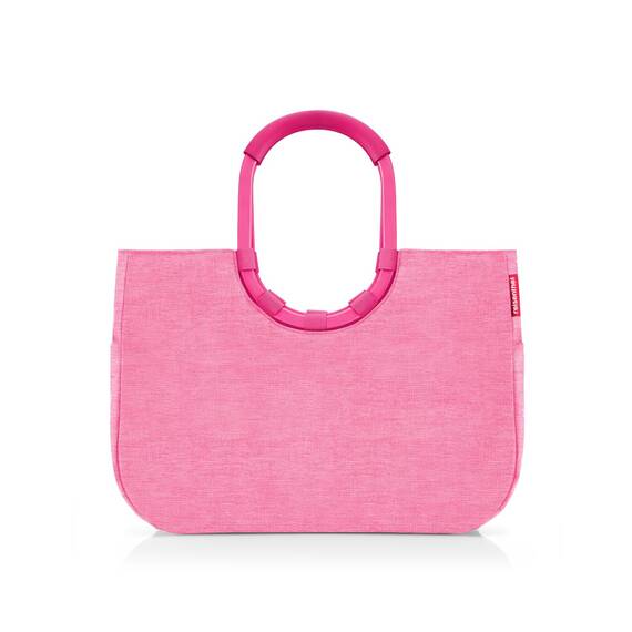 reisenthel loopshopper L frame twist pink – Stabile Tasche mit praktischen Fächern aus recycelten PET-Flaschen – Charmantes und wasserabweisendes Design