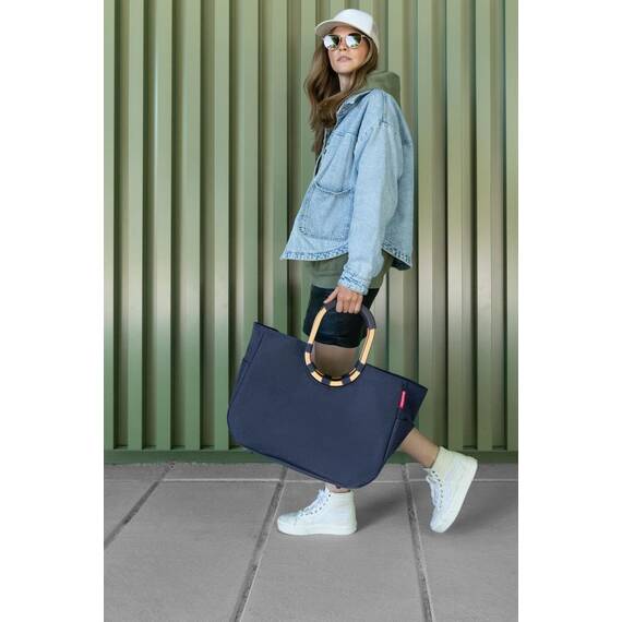 reisenthel loopshopper L midnight gold – Stabile Tasche mit praktischen Fächern aus recycelten PET-Flaschen – Charmantes und wasserabweisendes Design