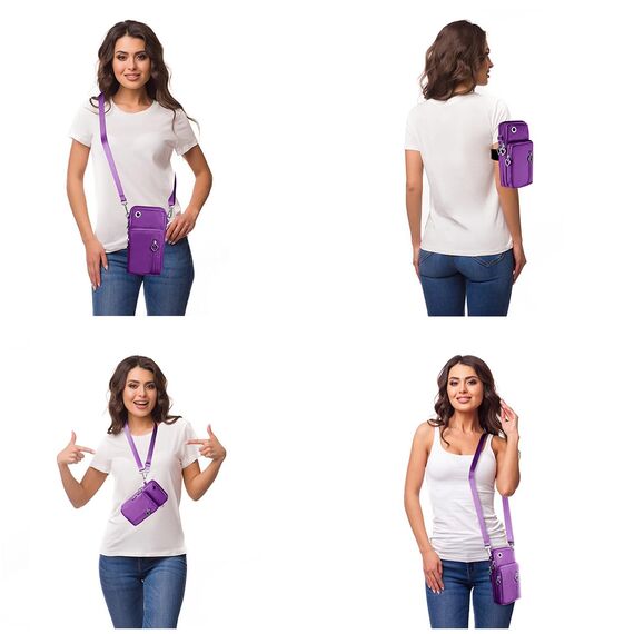 Aucuu Handytasche zum Umhängen Damen，Nylon Kleine Umhängetasche mit Kopfhörer Eingang，Mini Crossbody Schultertasche Handytasche，Handy Schultertasche ür Handy unter 7 Zoll