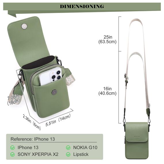 MUIIKOLA Handytasche zum Umhängen，RFID-Blockierung große Kapazität Handy Umhängetasche Damen Veganes Leder，Handytasche mit Geldbörse zum Umhängen，umhängetasche damen Breiter Gurt