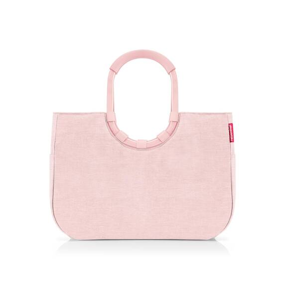 reisenthel loopshopper L frame twist blush – Stabile Tasche mit praktischen Fächern aus recycelten PET-Flaschen – Charmantes und wasserabweisendes Design