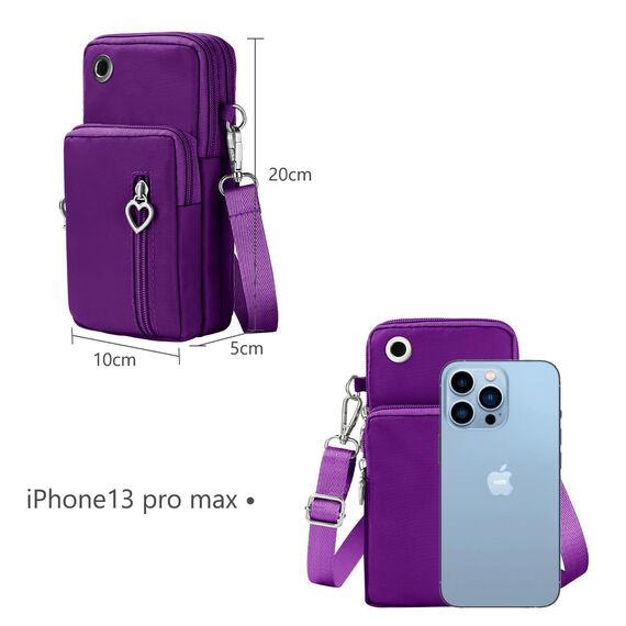 Aucuu Handytasche zum Umhängen Damen，Nylon Kleine Umhängetasche mit Kopfhörer Eingang，Mini Crossbody Schultertasche Handytasche，Handy Schultertasche ür Handy unter 7 Zoll