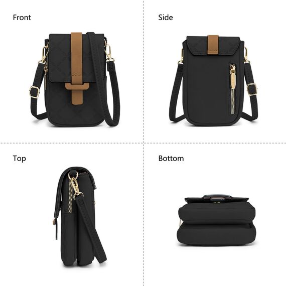 MUIIKOLA Handytasche zum Umhängen，RFID-Blockierung große Kapazität Handy Umhängetasche Damen Veganes Leder，Handytasche mit Geldbörse zum Umhängen，umhängetasche damen Breiter Gurt