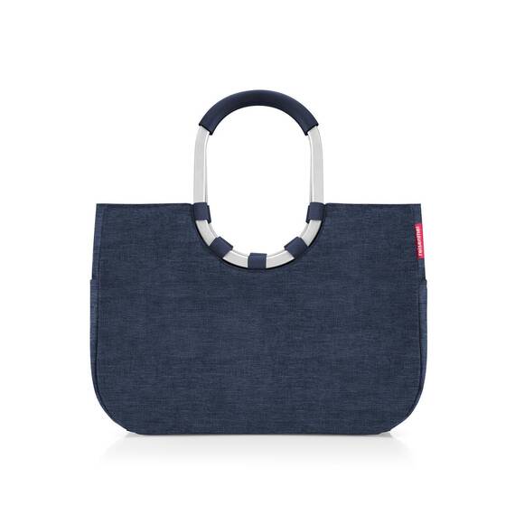 reisenthel loopshopper L twist navy – Stabile Tasche mit praktischen Fächern aus recycelten PET-Flaschen – Charmantes und wasserabweisendes Design
