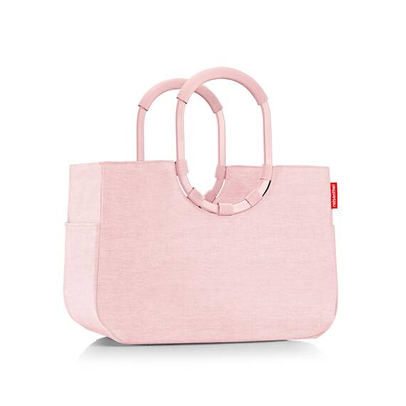 reisenthel loopshopper L frame twist blush – Stabile Tasche mit praktischen Fächern aus recycelten PET-Flaschen – Charmantes und wasserabweisendes Design