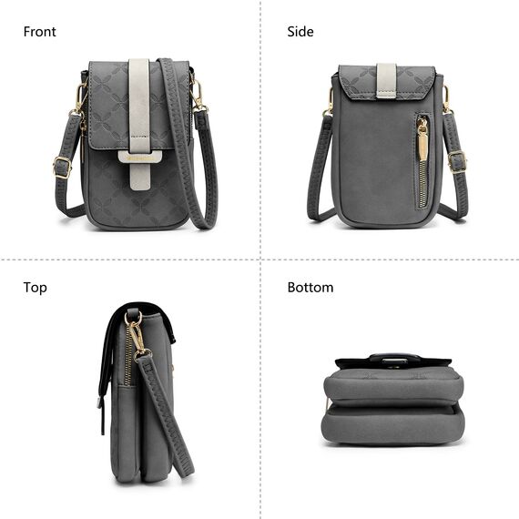 MUIIKOLA Handytasche zum Umhängen，RFID-Blockierung große Kapazität Handy Umhängetasche Damen Veganes Leder，Handytasche mit Geldbörse zum Umhängen，umhängetasche damen Breiter Gurt