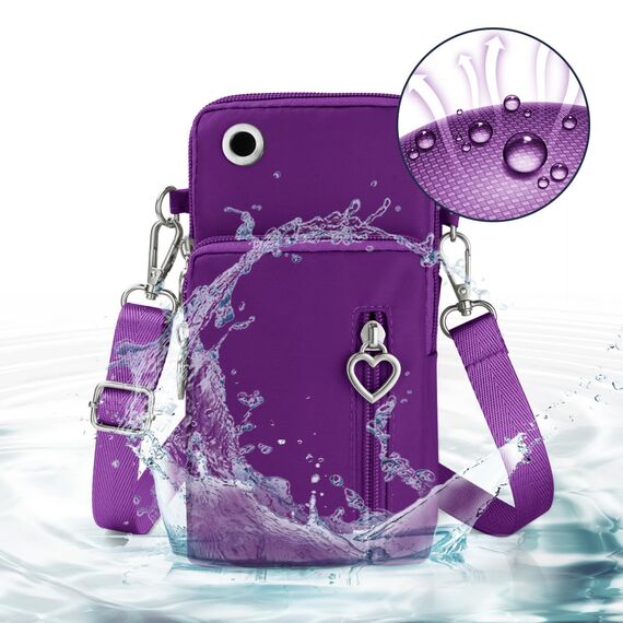 Aucuu Handytasche zum Umhängen Damen，Nylon Kleine Umhängetasche mit Kopfhörer Eingang，Mini Crossbody Schultertasche Handytasche，Handy Schultertasche ür Handy unter 7 Zoll