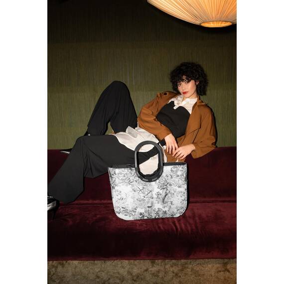 reisenthel loopshopper L jacquard grey – Stabile Tasche mit praktischen Fächern aus recycelten PET-Flaschen – Charmantes und wasserabweisendes Design
