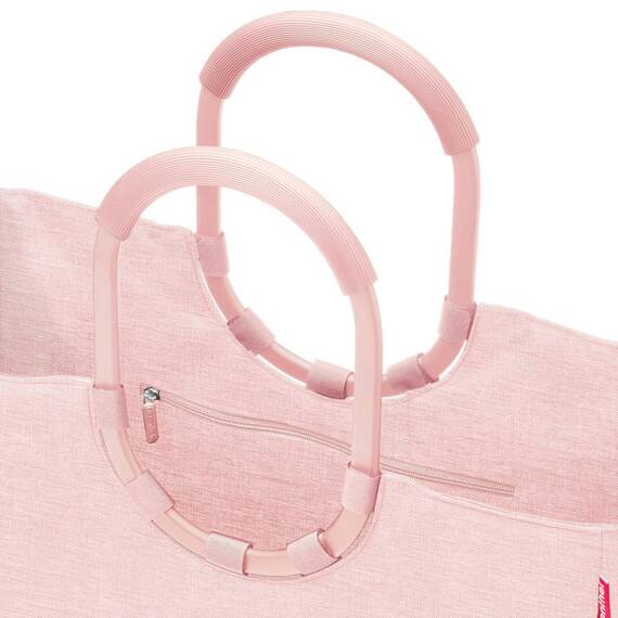 reisenthel loopshopper L frame twist blush – Stabile Tasche mit praktischen Fächern aus recycelten PET-Flaschen – Charmantes und wasserabweisendes Design