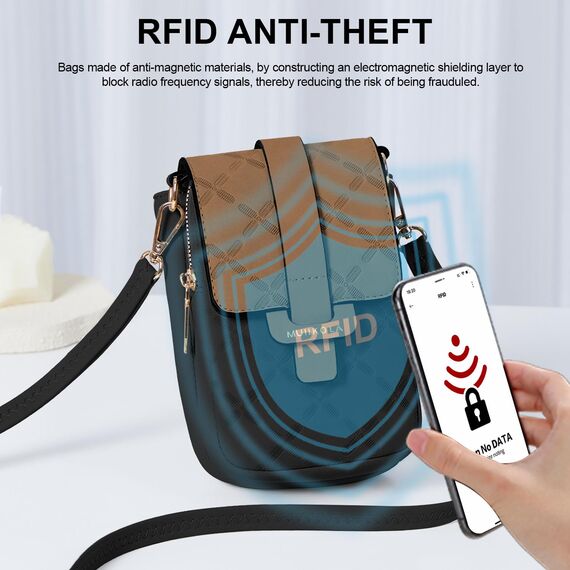 MUIIKOLA Handytasche zum Umhängen，RFID-Blockierung große Kapazität Handy Umhängetasche Damen Veganes Leder，Handytasche mit Geldbörse zum Umhängen，umhängetasche damen Breiter Gurt