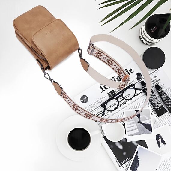 MUIIKOLA Handytasche zum Umhängen，RFID-Blockierung große Kapazität Handy Umhängetasche Damen Veganes Leder，Handytasche mit Geldbörse zum Umhängen，umhängetasche damen Breiter Gurt