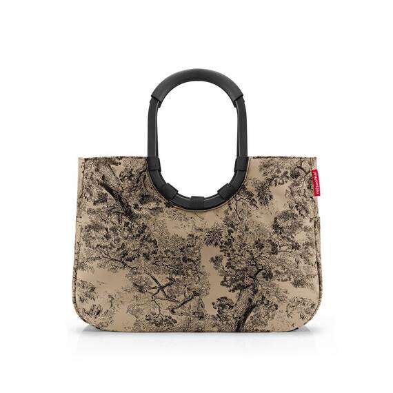 reisenthel loopshopper L jacquard brown – Stabile Tasche mit praktischen Fächern aus recycelten PET-Flaschen – Charmantes und wasserabweisendes Design