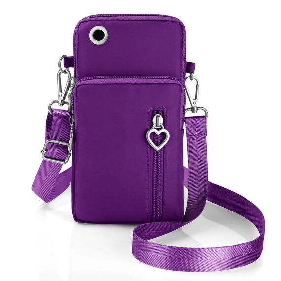 Aucuu Handytasche zum Umhängen Damen，Nylon Kleine Umhängetasche mit Kopfhörer Eingang，Mini Crossbody Schultertasche Handytasche，Handy Schultertasche ür Handy unter 7 Zoll