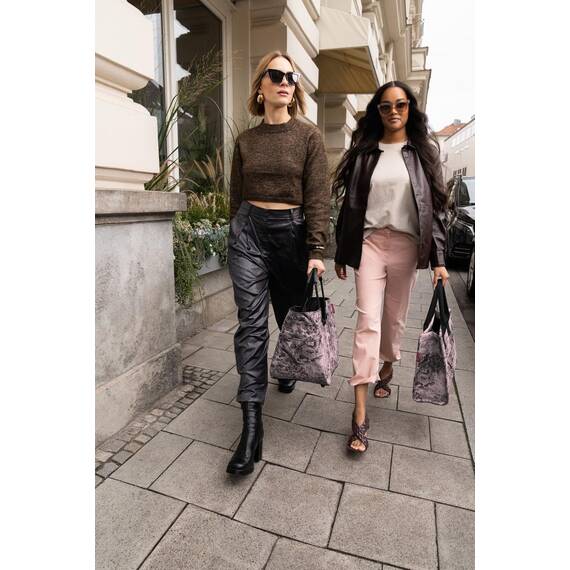 reisenthel loopshopper L jacquard rose – Stabile Tasche mit praktischen Fächern aus recycelten PET-Flaschen – Charmantes und wasserabweisendes Design
