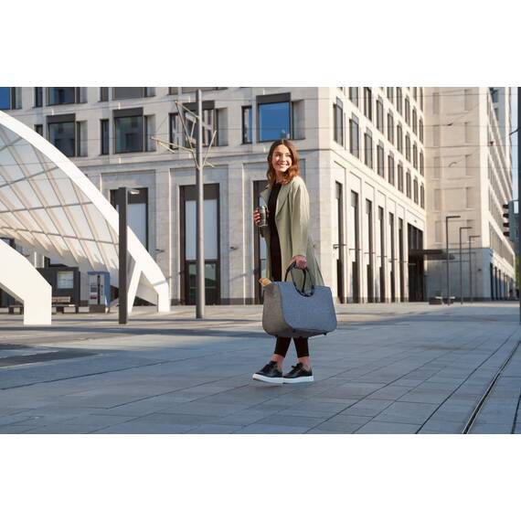 reisenthel loopshopper L twist silver - Stabile Shoppingtasche oder Handtasche mit praktischen Fächern aus recycelten PET-Flaschen