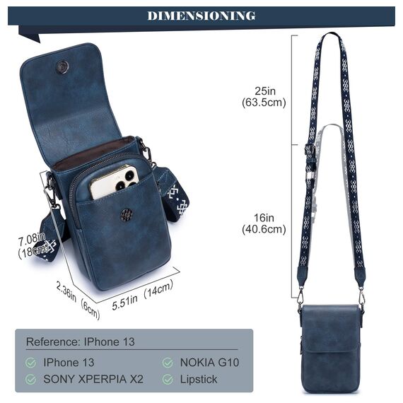 MUIIKOLA Handytasche zum Umhängen，RFID-Blockierung große Kapazität Handy Umhängetasche Damen Veganes Leder，Handytasche mit Geldbörse zum Umhängen，umhängetasche damen Breiter Gurt