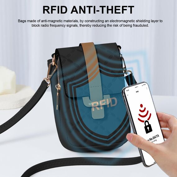 MUIIKOLA Handytasche zum Umhängen，RFID-Blockierung große Kapazität Handy Umhängetasche Damen Veganes Leder，Handytasche mit Geldbörse zum Umhängen，umhängetasche damen Breiter Gurt
