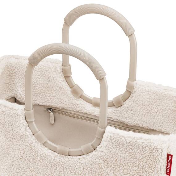 reisenthel loopshopper L teddy sand – Stabile Tasche mit praktischen Fächern aus recycelten PET-Flaschen – Charmantes und wasserabweisendes Design