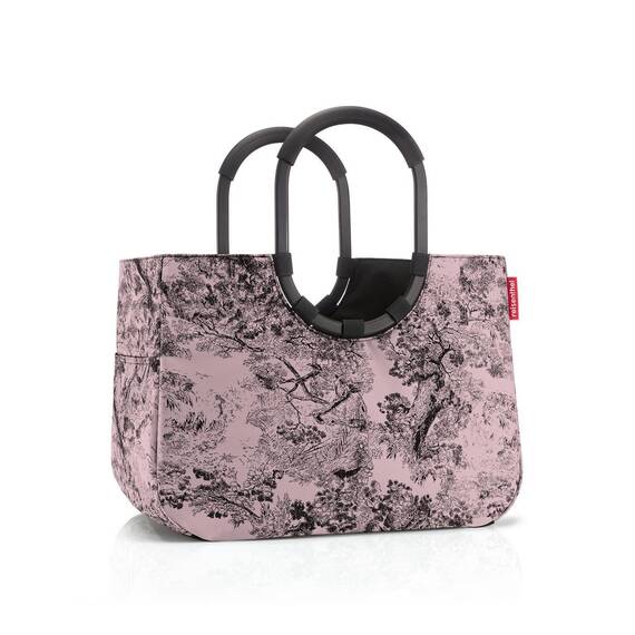 reisenthel loopshopper L jacquard rose – Stabile Tasche mit praktischen Fächern aus recycelten PET-Flaschen – Charmantes und wasserabweisendes Design