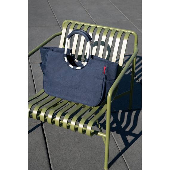reisenthel loopshopper L twist navy – Stabile Tasche mit praktischen Fächern aus recycelten PET-Flaschen – Charmantes und wasserabweisendes Design