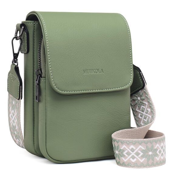 MUIIKOLA Handytasche zum Umhängen，RFID-Blockierung große Kapazität Handy Umhängetasche Damen Veganes Leder，Handytasche mit Geldbörse zum Umhängen，umhängetasche damen Breiter Gurt