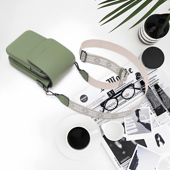 MUIIKOLA Handytasche zum Umhängen，RFID-Blockierung große Kapazität Handy Umhängetasche Damen Veganes Leder，Handytasche mit Geldbörse zum Umhängen，umhängetasche damen Breiter Gurt