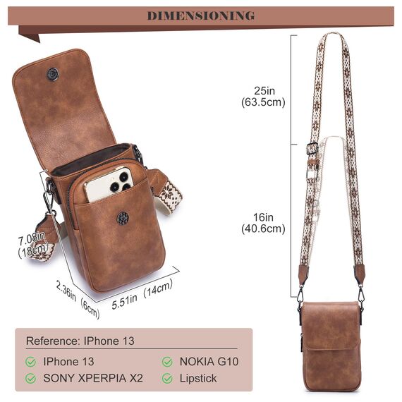 MUIIKOLA Handytasche zum Umhängen，RFID-Blockierung große Kapazität Handy Umhängetasche Damen Veganes Leder，Handytasche mit Geldbörse zum Umhängen，umhängetasche damen Breiter Gurt