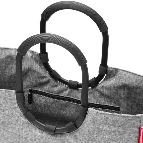 reisenthel loopshopper L twist silver - Stabile Shoppingtasche oder Handtasche mit praktischen Fächern aus recycelten PET-Flaschen