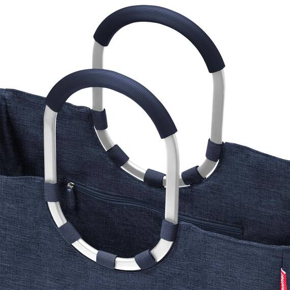 reisenthel loopshopper L twist navy – Stabile Tasche mit praktischen Fächern aus recycelten PET-Flaschen – Charmantes und wasserabweisendes Design