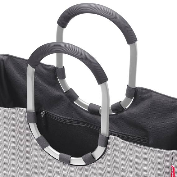 reisenthel Einkaufstasche - 46 x 34 cm - Grau - Schwarz - Polyester - Aluminium - ringförmige Tragegriffe