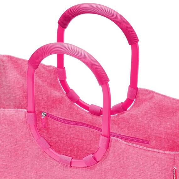 reisenthel loopshopper L frame twist pink – Stabile Tasche mit praktischen Fächern aus recycelten PET-Flaschen – Charmantes und wasserabweisendes Design