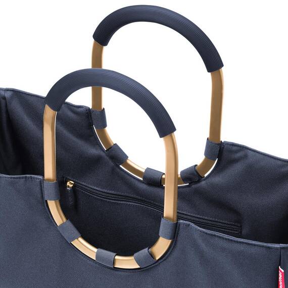 reisenthel loopshopper L midnight gold – Stabile Tasche mit praktischen Fächern aus recycelten PET-Flaschen – Charmantes und wasserabweisendes Design