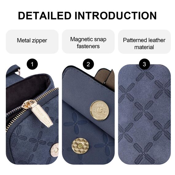 MUIIKOLA Handytasche zum Umhängen，RFID-Blockierung große Kapazität Handy Umhängetasche Damen Leder，Handytasche mit Geldbörse zum Umhängen，umhängetasche damen Breiter Gurt abnehmbarer Schultergur