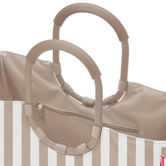 reisenthel loopshopper L summerstripes coffee – Stabile Tasche mit praktischen Fächern aus recycelten PET-Flaschen – Charmantes und wasserabweisendes Design