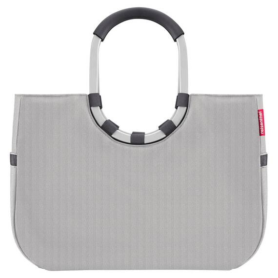 reisenthel Einkaufstasche - 46 x 34 cm - Grau - Schwarz - Polyester - Aluminium - ringförmige Tragegriffe