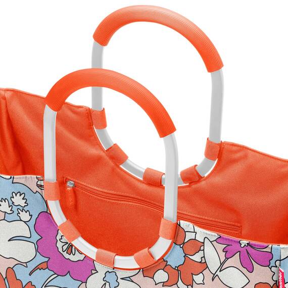 reisenthel loopshopper L Stabile Tasche mit praktischen Fächern aus recycelten PET-Flaschen Charmantes und wasserabweisendes Design, Farbe:florist peach