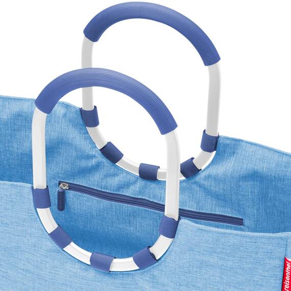 reisenthel loopshopper L Stabile Tasche mit praktischen Fächern aus recycelten PET-Flaschen Charmantes und wasserabweisendes Design, Farbe:twist azure