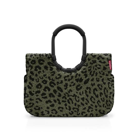 reisenthel loopshopper L teddy leo olive – Stabile Tasche mit praktischen Fächern aus recycelten PET-Flaschen – Charmantes und wasserabweisendes Design