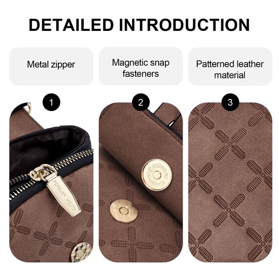 MUIIKOLA Handytasche zum Umhängen，RFID-Blockierung große Kapazität Handy Umhängetasche Damen Veganes Leder，Handytasche mit Geldbörse zum Umhängen，umhängetasche damen Breiter Gurt