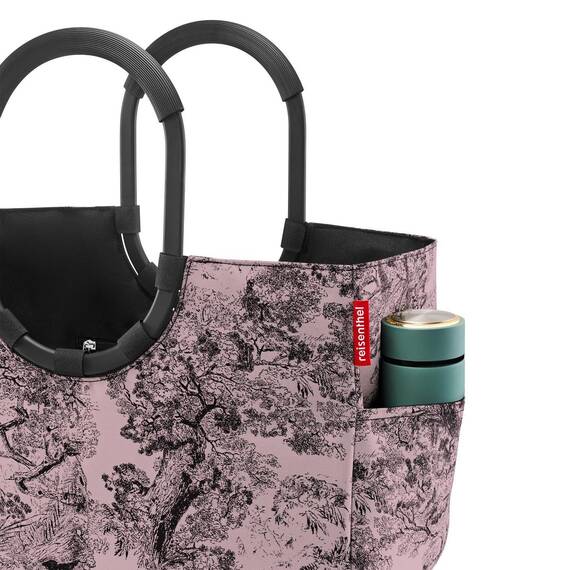 reisenthel loopshopper L jacquard rose – Stabile Tasche mit praktischen Fächern aus recycelten PET-Flaschen – Charmantes und wasserabweisendes Design
