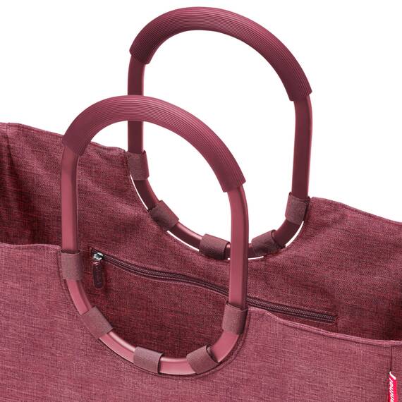 reisenthel loopshopper L twist maroon – Stabile Tasche mit praktischen Fächern aus recycelten PET-Flaschen – Charmantes und wasserabweisendes Design