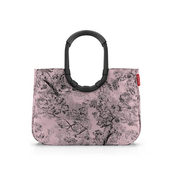 reisenthel loopshopper L jacquard rose – Stabile Tasche mit praktischen Fächern aus recycelten PET-Flaschen – Charmantes und wasserabweisendes Design
