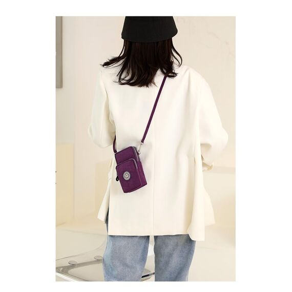 Aucuu Handytasche zum Umhängen Damen，Nylon Kleine Umhängetasche mit Kopfhörer Eingang，Mini Crossbody Schultertasche Handytasche，Handy Schultertasche ür Handy unter 7 Zoll