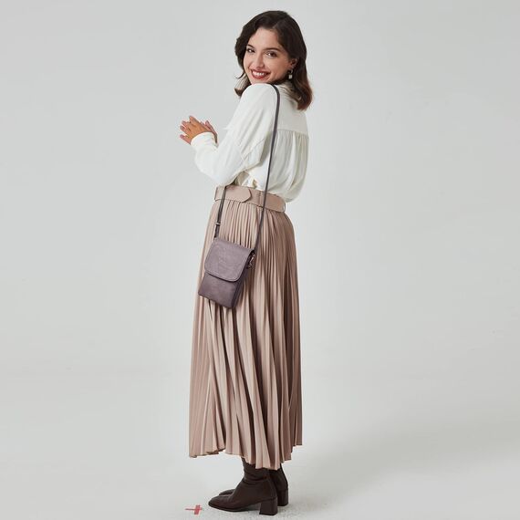 BOSTANTEN Klein Handytasche zum Umhängen, PU Leder Handy Umhängetasche Damen, Handytasche mit Geldbörse zum Umhängen, handtasche damen umhängetasche für Designer Lila