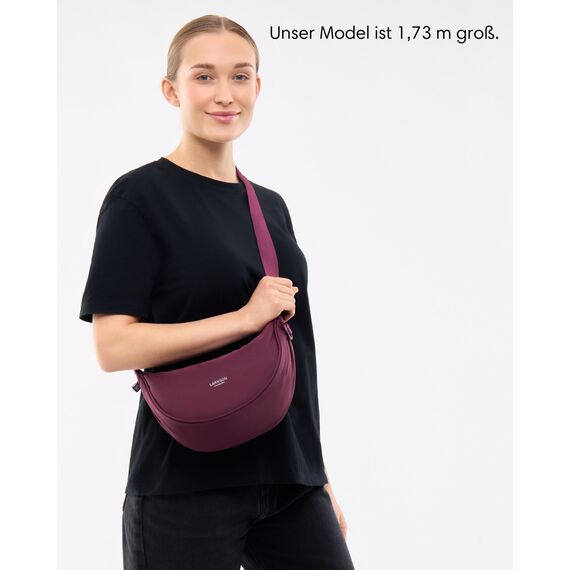 LARKSON Crossbody Bag Damen & Herren Rot - Solveig Small - Umhängetasche im Halbmond Style - Halbrunde Schultertasche - Moon Bag Design - Wasserabweisend