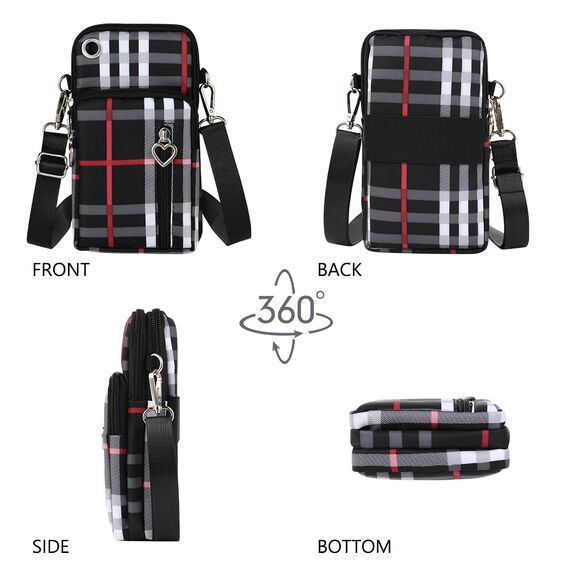 Aucuu Handytasche zum Umhängen Damen，Nylon Kleine Umhängetasche mit Kopfhörer Eingang，Mini Crossbody Schultertasche Handytasche，Handy Schultertasche ür Handy unter 7 Zoll