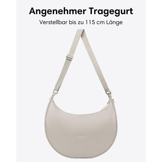 LARKSON Crossbody Bag Damen & Herren Beige - Solveig XL - Große Umhängetasche im Halbmond Style -Tasche mit 16 Zoll Laptopfach - Moon Bag - Wasserabweisend