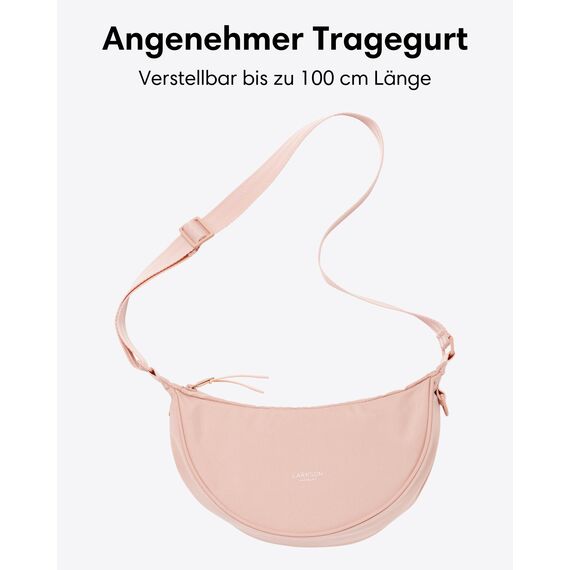 LARKSON Crossbody Bag Damen & Herren Rosa - Solveig Small - Umhängetasche im Halbmond Style - Halbrunde Schultertasche - Moon Bag Design - Wasserabweisend