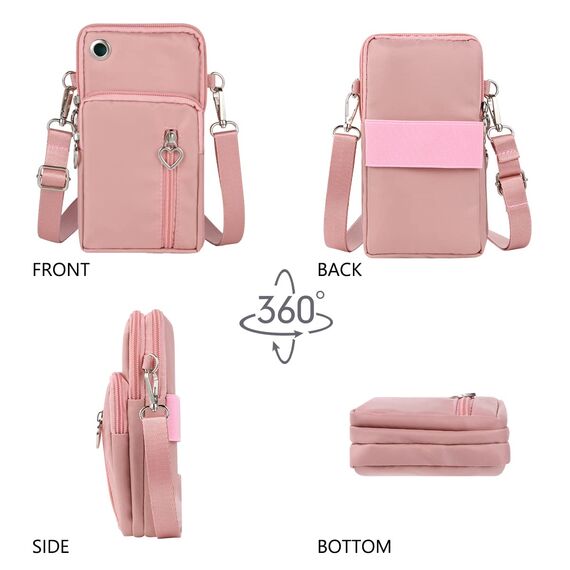 Aucuu Handytasche zum Umhängen Damen，Nylon Kleine Umhängetasche mit Kopfhörer Eingang，Mini Crossbody Schultertasche Handytasche，Handy Schultertasche ür Handy unter 7 Zoll