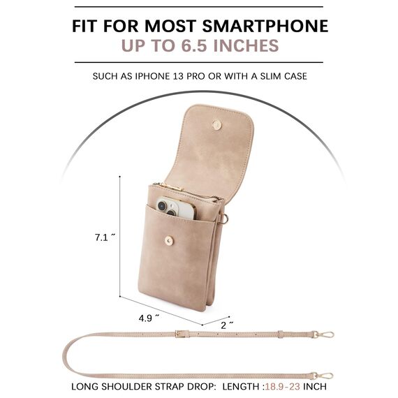 BOSTANTEN Klein Handytasche zum Umhängen, PU Leder Handy Umhängetasche Damen, Handytasche mit Geldbörse zum Umhängen, handtasche damen umhängetasche für Designer
